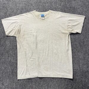 VTG Fruit Of The Loom T-Shirt Men's XL 1990's Blank Cotton Blend‎ Gray Single S
